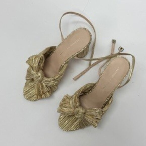 Loeffler Randall Gold Bow Heels | Size 8.5 - Picture 2 of 6